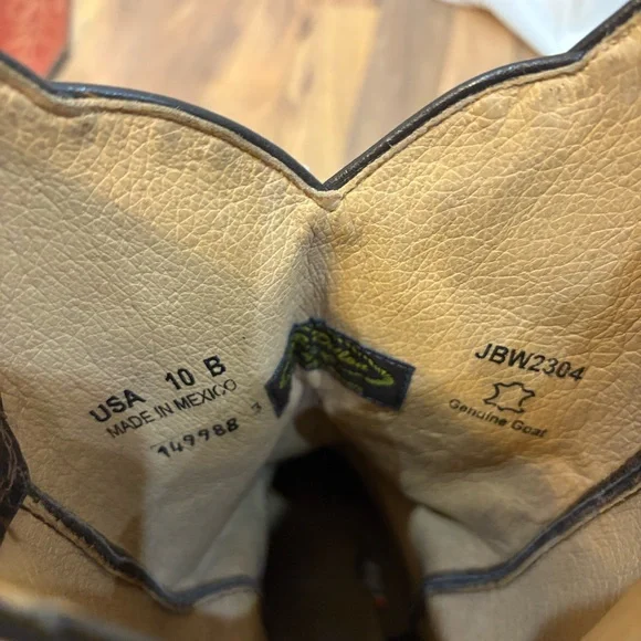 JB Dillon Brown Leather Western Boots - Picture 7 of 7